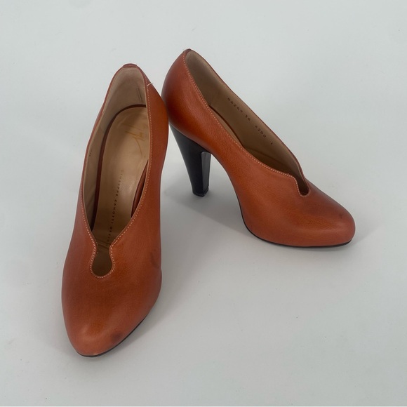 Giuseppe Zanotti Light Brown Leather Italian Wooden Heel Pumps - Picture 6 of 15